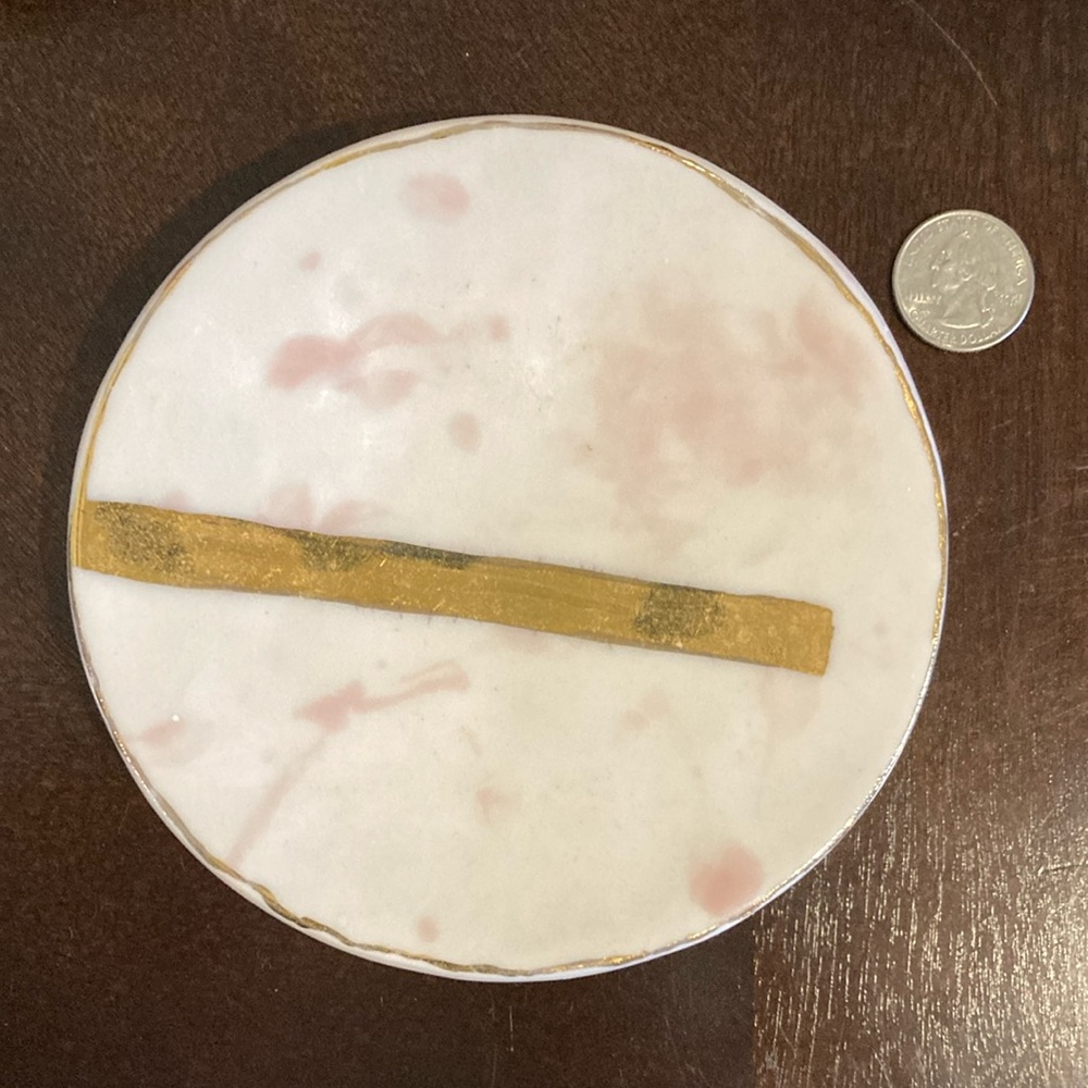 Pink and Gold Decorative Plate